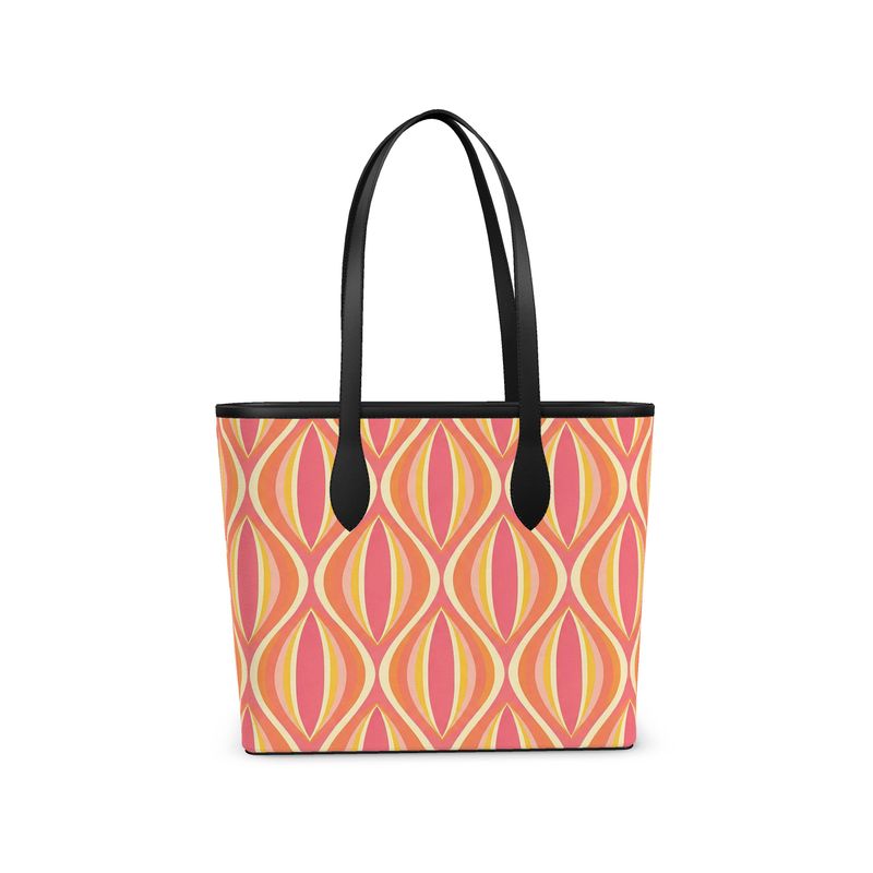 Modern Geo Echo Leather City Shopper