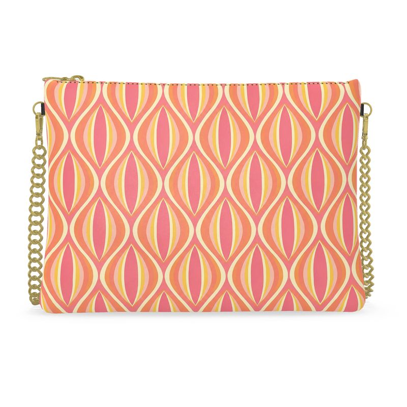 Modern Geo Echo Crossbody Bag With Chain