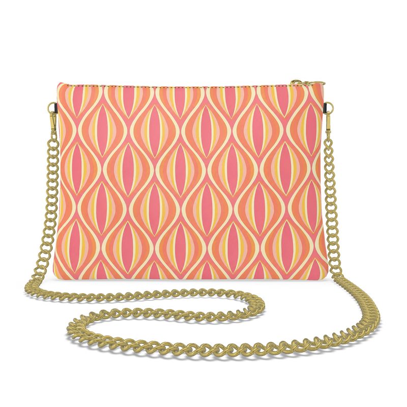 Modern Geo Echo Crossbody Bag With Chain