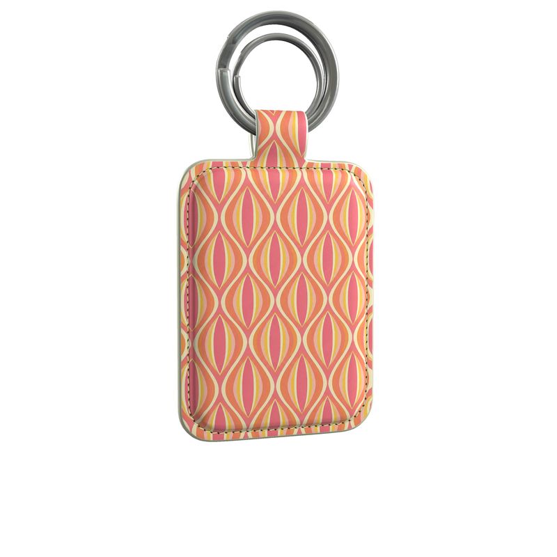 Modern Geo Echo Leather Keyring