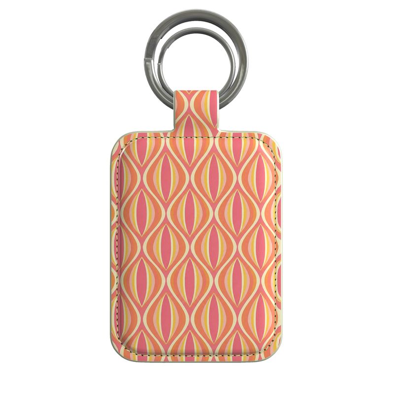 Modern Geo Echo Leather Keyring