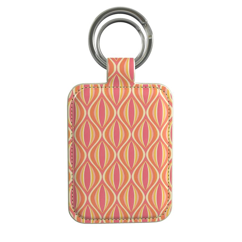 Modern Geo Echo Leather Keyring