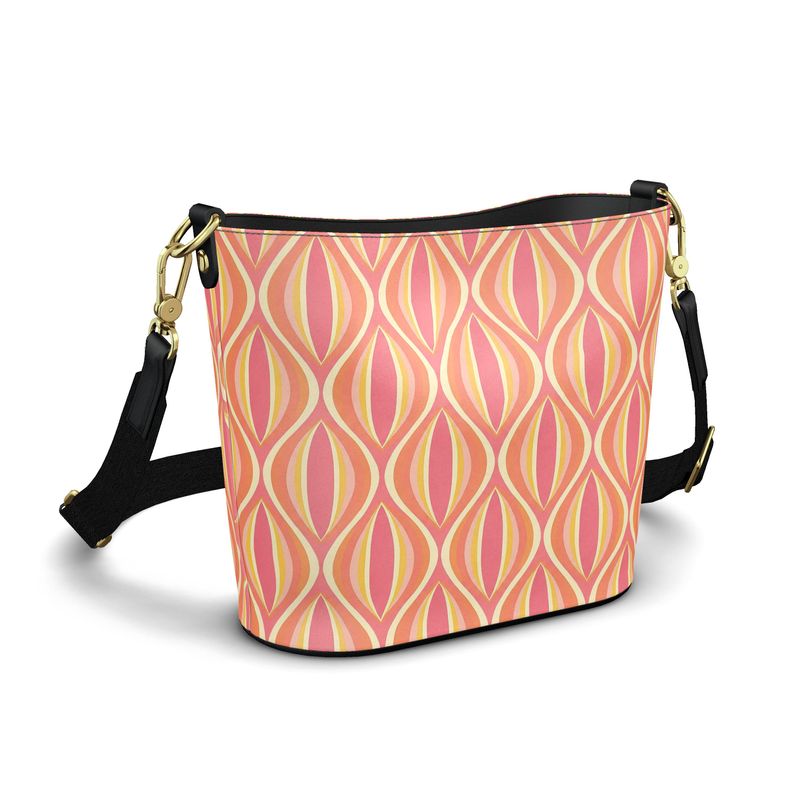 Modern Geo Echo Large Leather Bucket Tote
