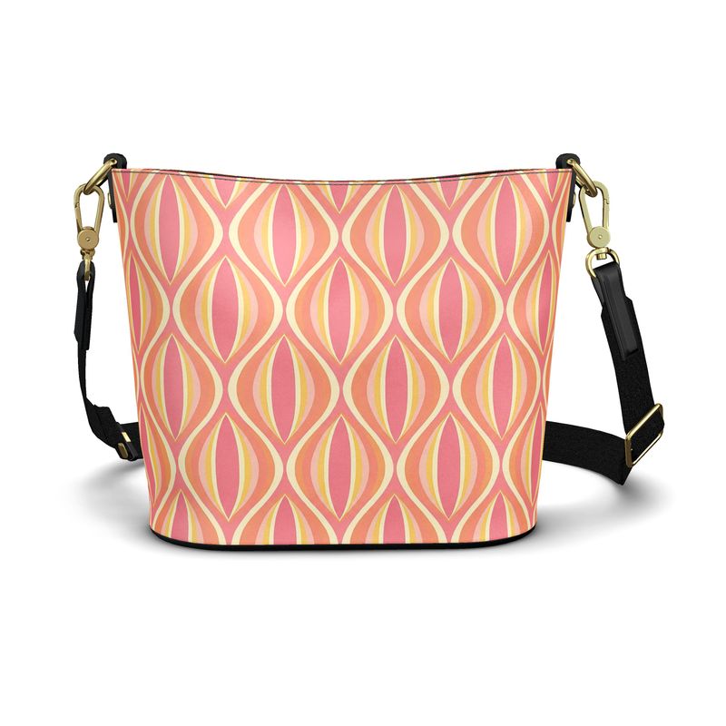 Modern Geo Echo Large Leather Bucket Tote