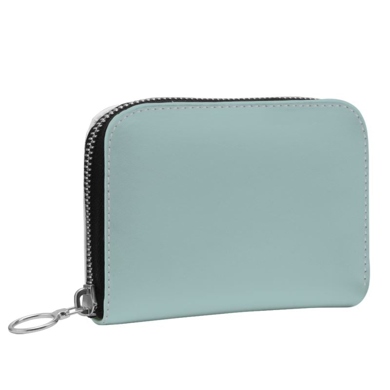 Small Leather Zip Wallet in Pebble
