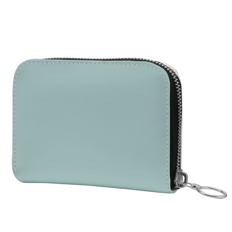 Small Leather Zip Wallet in Pebble