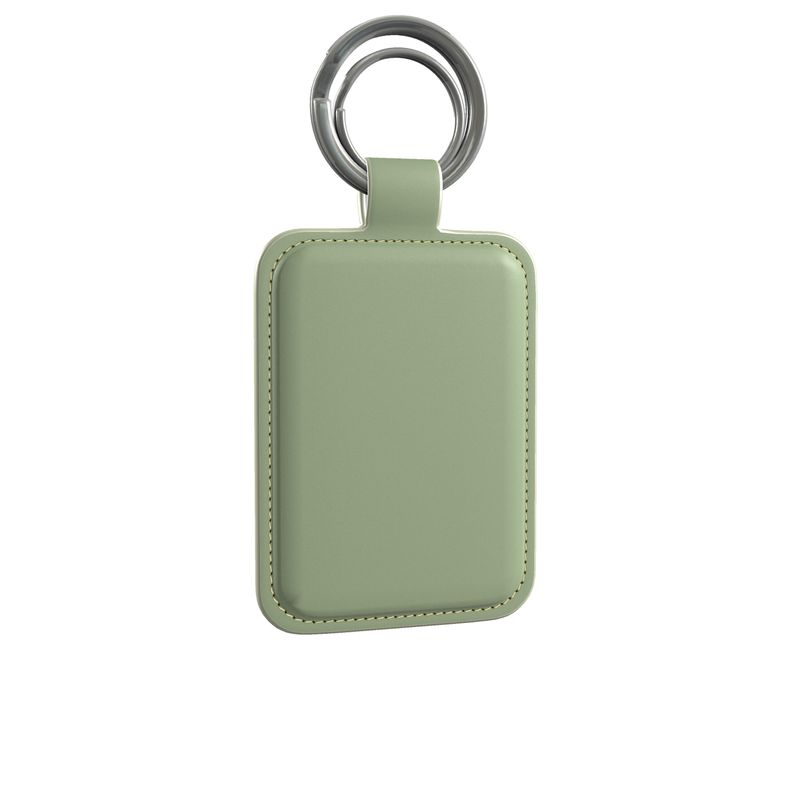 Leather Keyring in Sage