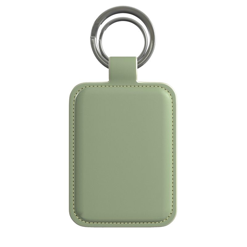 Leather Keyring in Sage