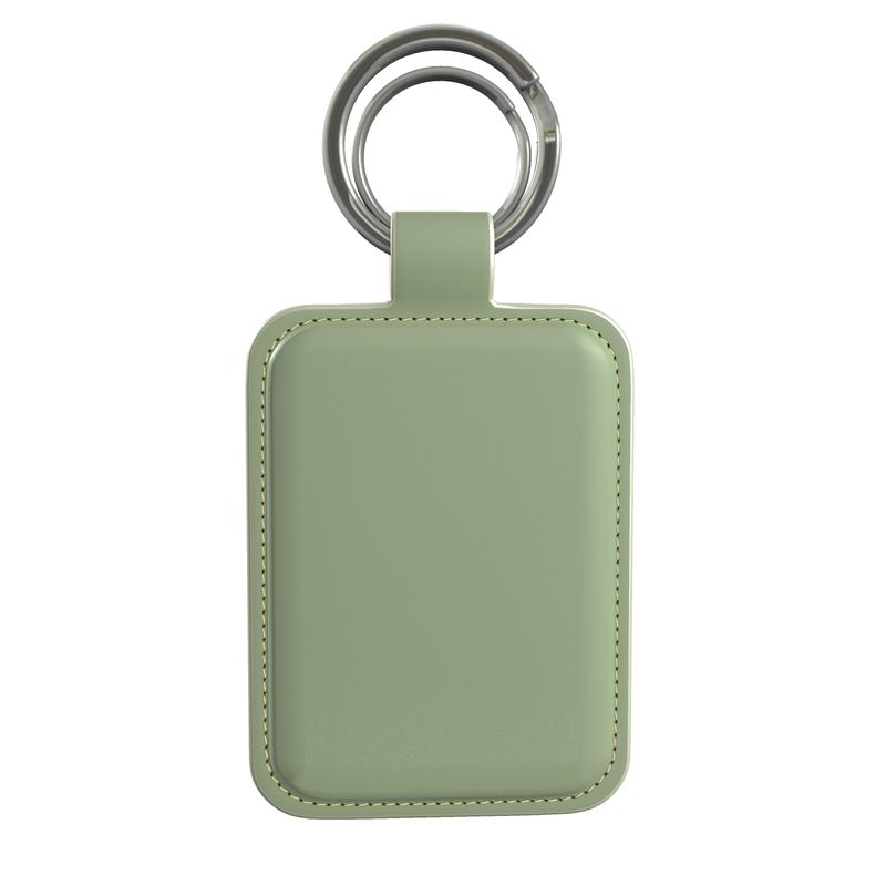 Leather Keyring in Sage