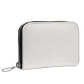 Small Leather Zip Wallet in Oat