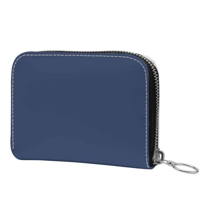 Small Leather Zip Wallet in Harbor