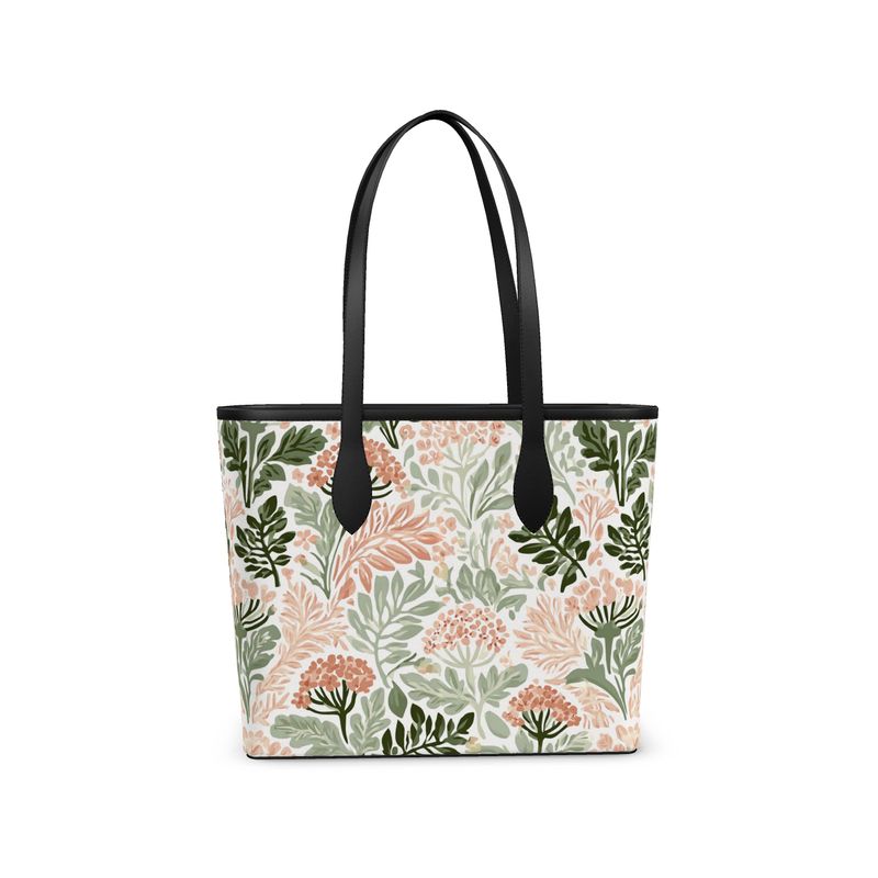 Wildflower Garden Pink Leather City Shopper
