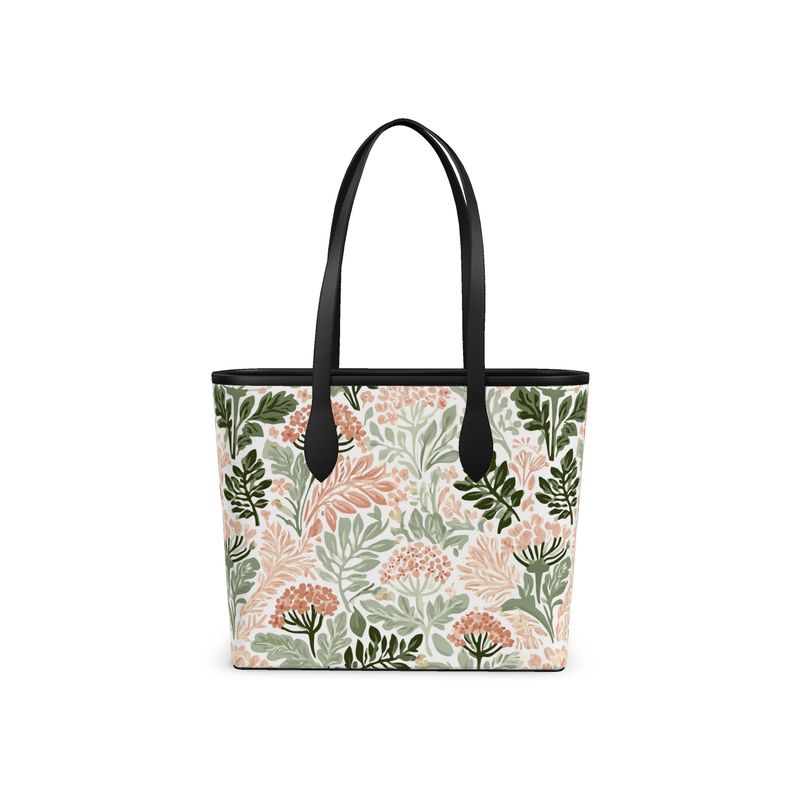 Wildflower Garden Pink Leather City Shopper