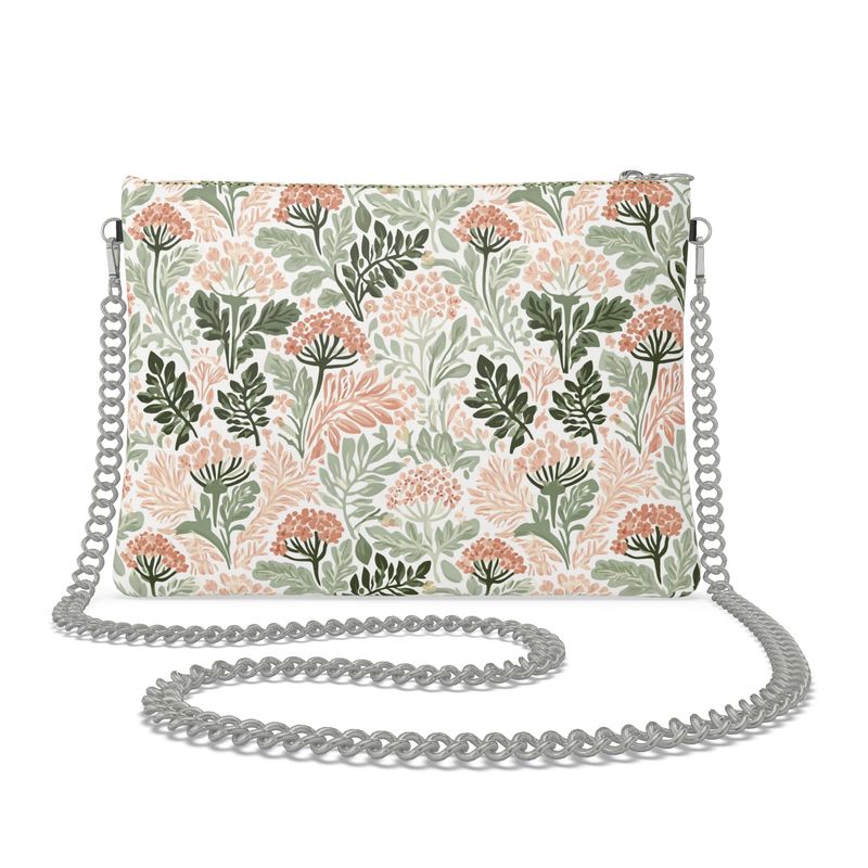 Wildflower Garden PInk Crossbody Bag With Chain