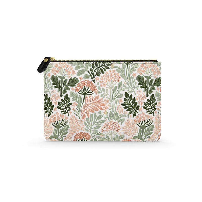 Wildflower Garden Pink Leather pouch