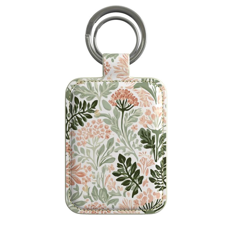 Wildflower Garden Pink Leather Keyring