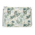 Wildflower Garden Blue Crossbody Bag With Chain