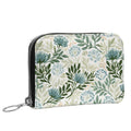 Wildflower Garden Blue Small Leather Zip Wallet