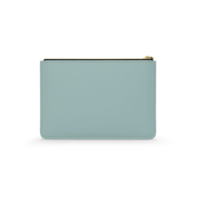 Wildflower Garden Blue Leather pouch
