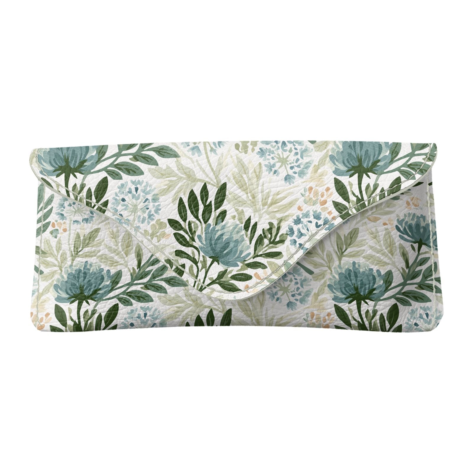 Wildflower Garden Blue Flapover Glasses Case