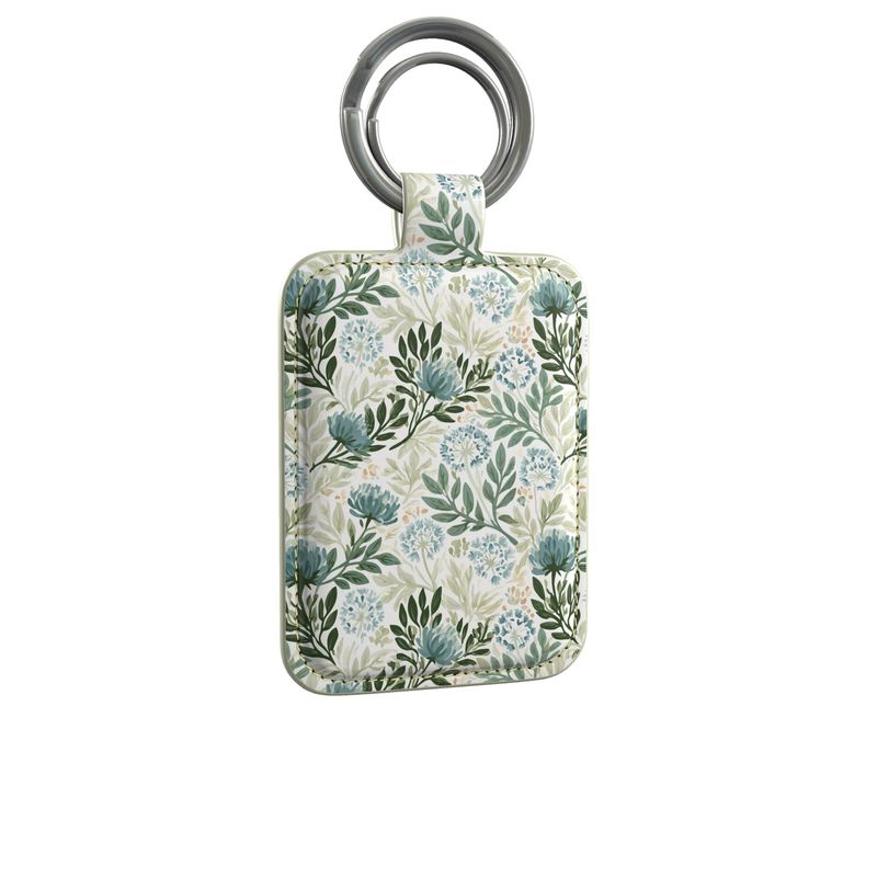 Wildflower Garden Blue Leather Keyring