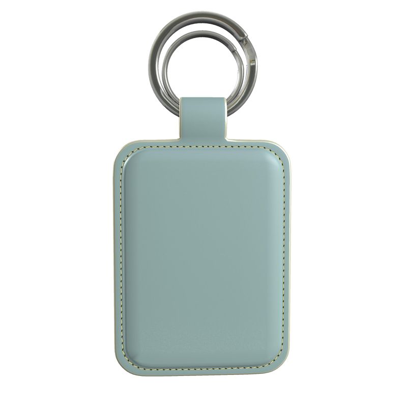 Wildflower Garden Blue Leather Keyring