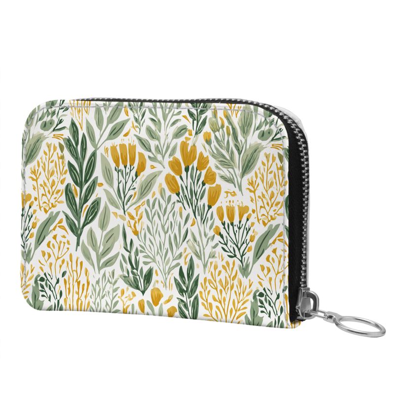 Wildflower Garden Small Leather Zip Wallet