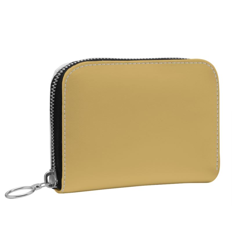 Small Leather Zip Wallet in Marigold