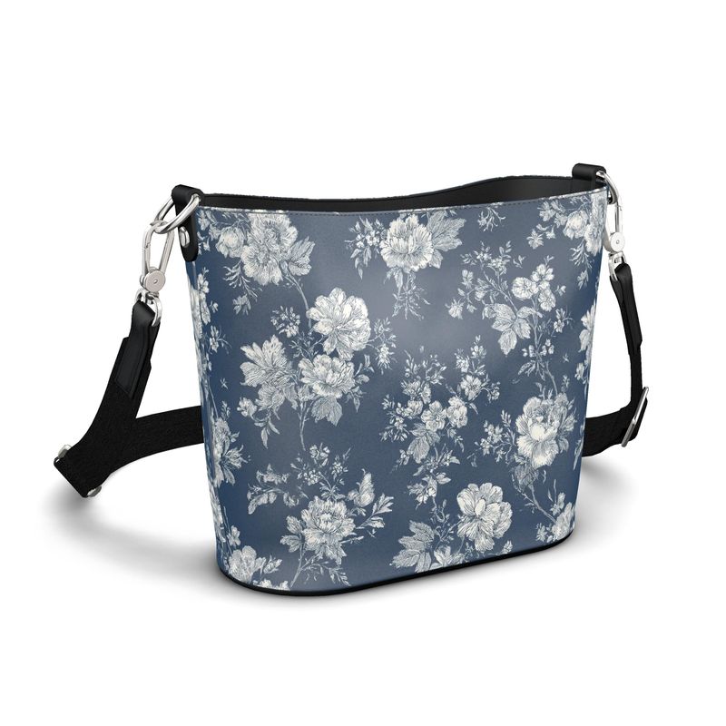 Chantilly Toile Large Leather Bucket Tote