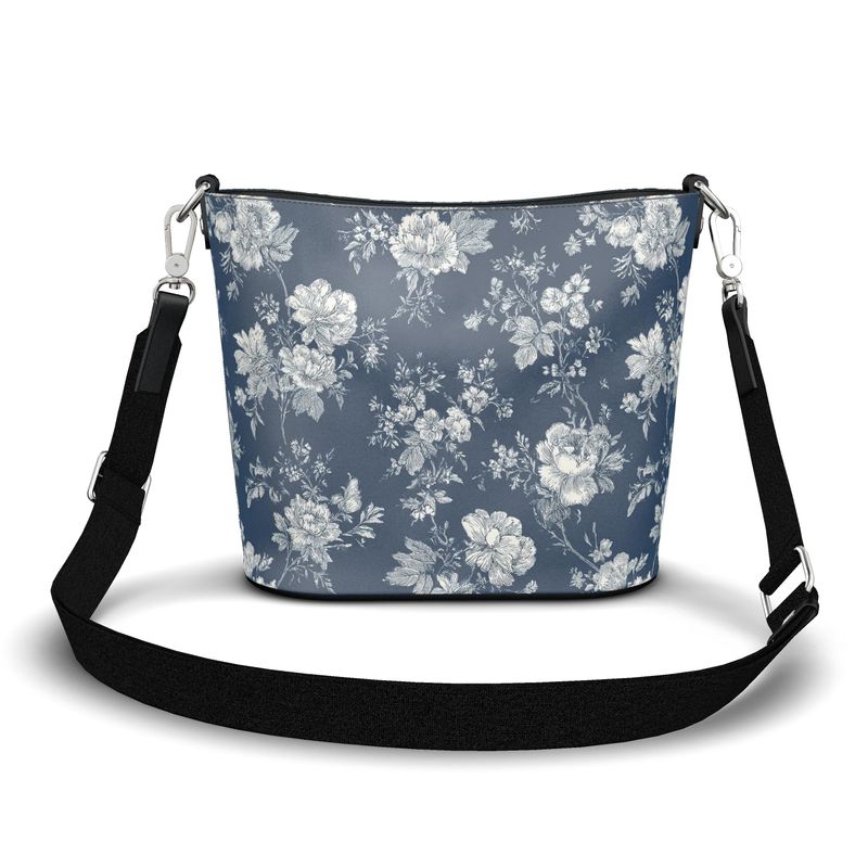 Chantilly Toile Large Leather Bucket Tote