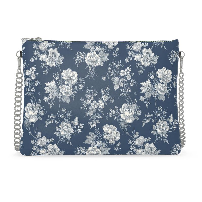 Chantilly Toile Leather Crossbody Bag With Chain