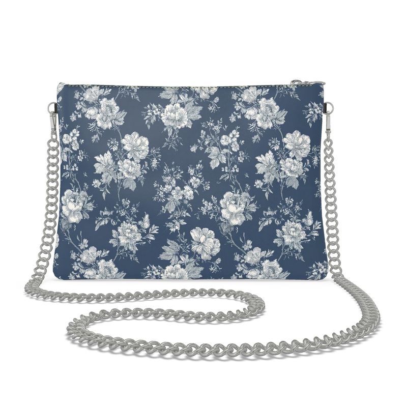 Chantilly Toile Leather Crossbody Bag With Chain