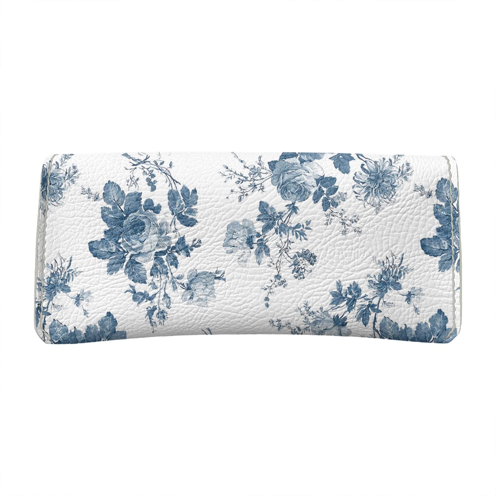 French Blue Rose Toile Flapover Glasses Case