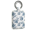 French Blue Rose Toile Leather Keyring