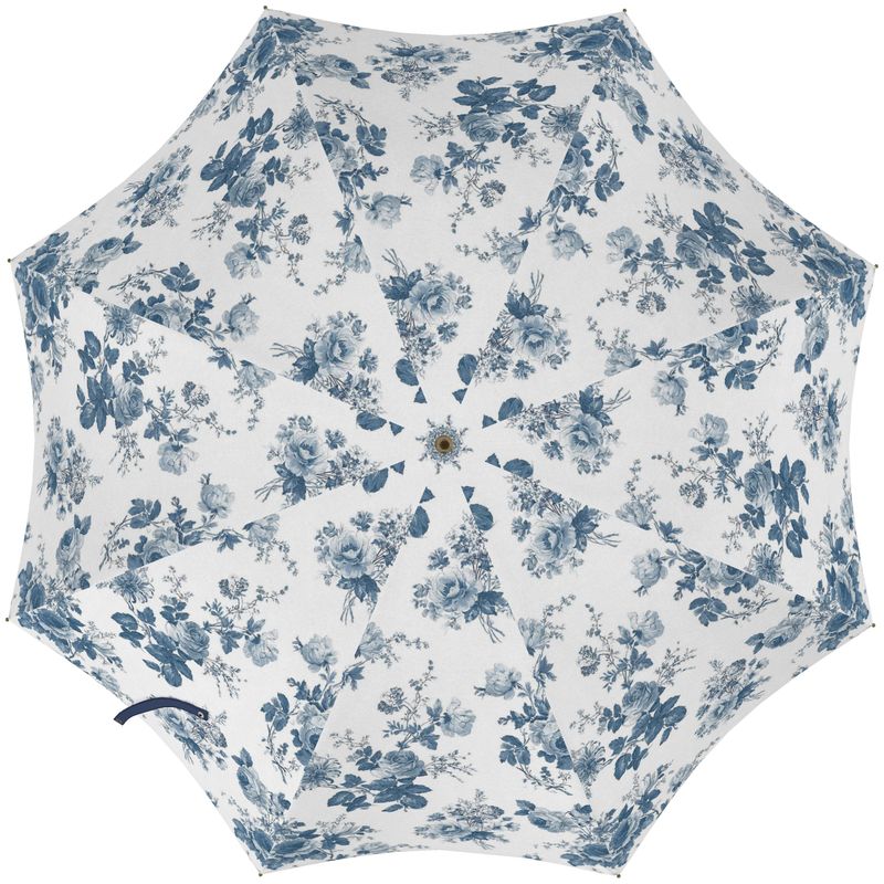 French Blue Rose Toile Large Umbrella
