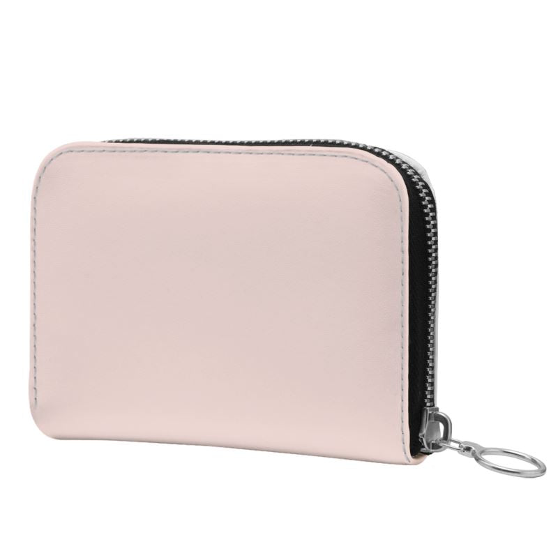 Small Leather Zip Wallet in Blush