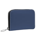 Small Leather Zip Wallet in Harbor