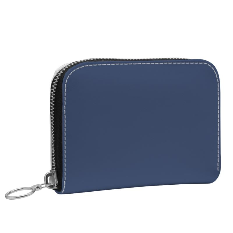 Small Leather Zip Wallet in Harbor