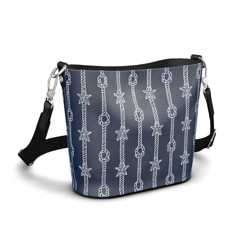 Harbor Ropes Large Leather Bucket Tote