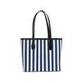 Harbor Stripe Navy Leather City Shopper