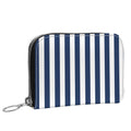 Harbor Stripe Navy Small Leather Zip Wallet