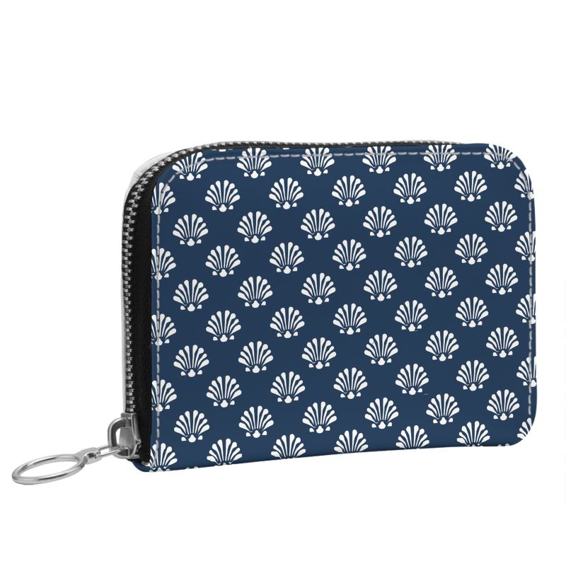 Harbor Shell Navy Small Leather Zip wallet