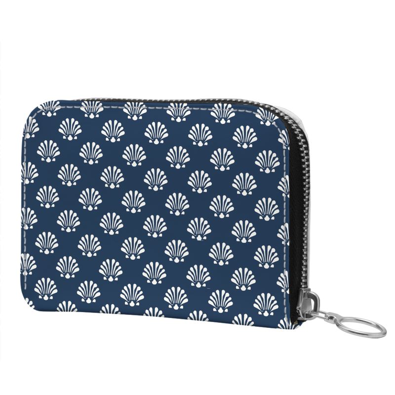 Harbor Shell Navy Small Leather Zip wallet