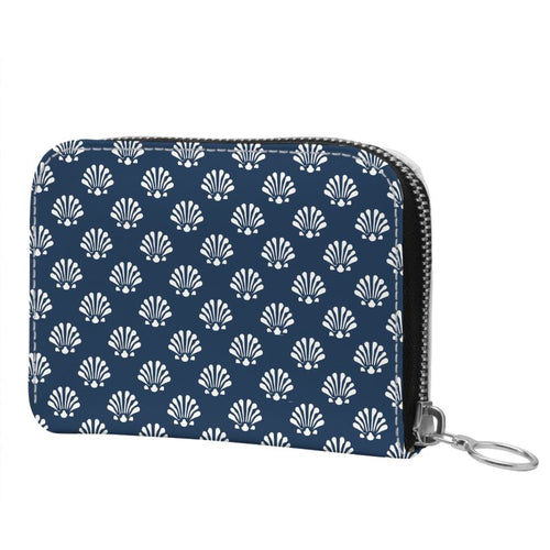 Harbor Shell Navy Small Leather Zip wallet