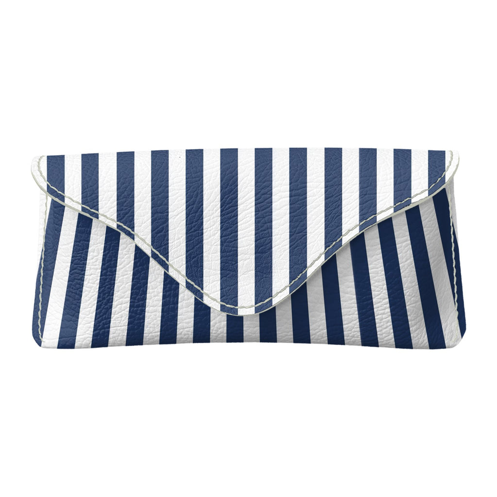 Harbor Stripe Navy Flapover Glasses Case
