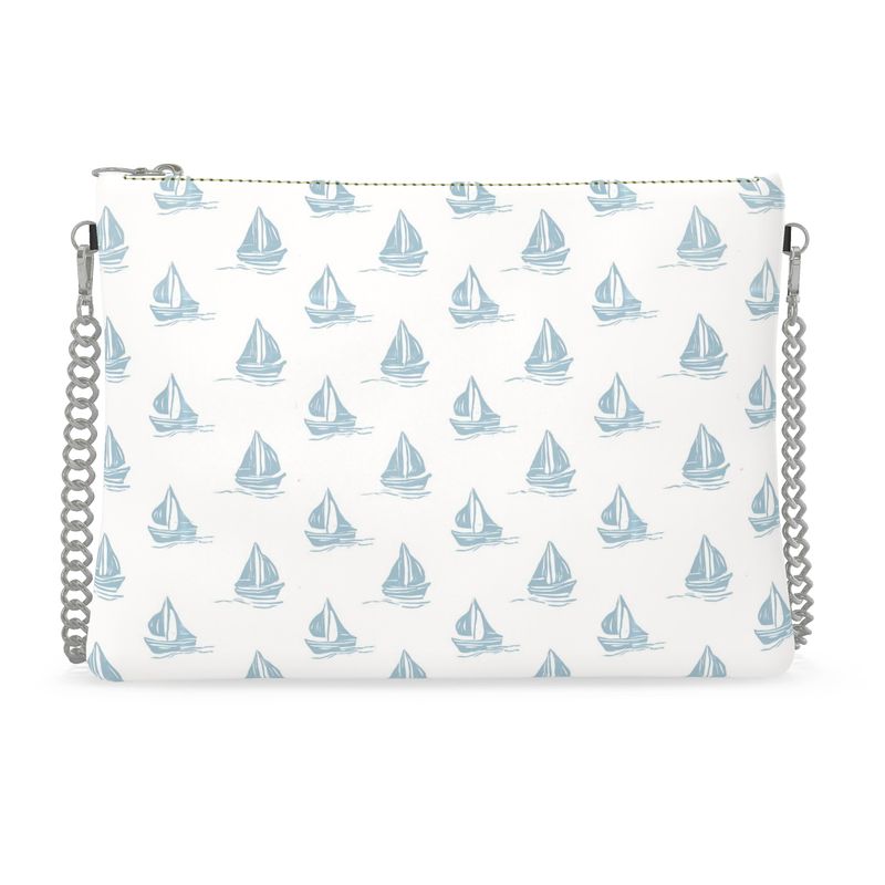 Harbor Boats Leather Crossbody Bag With Chain