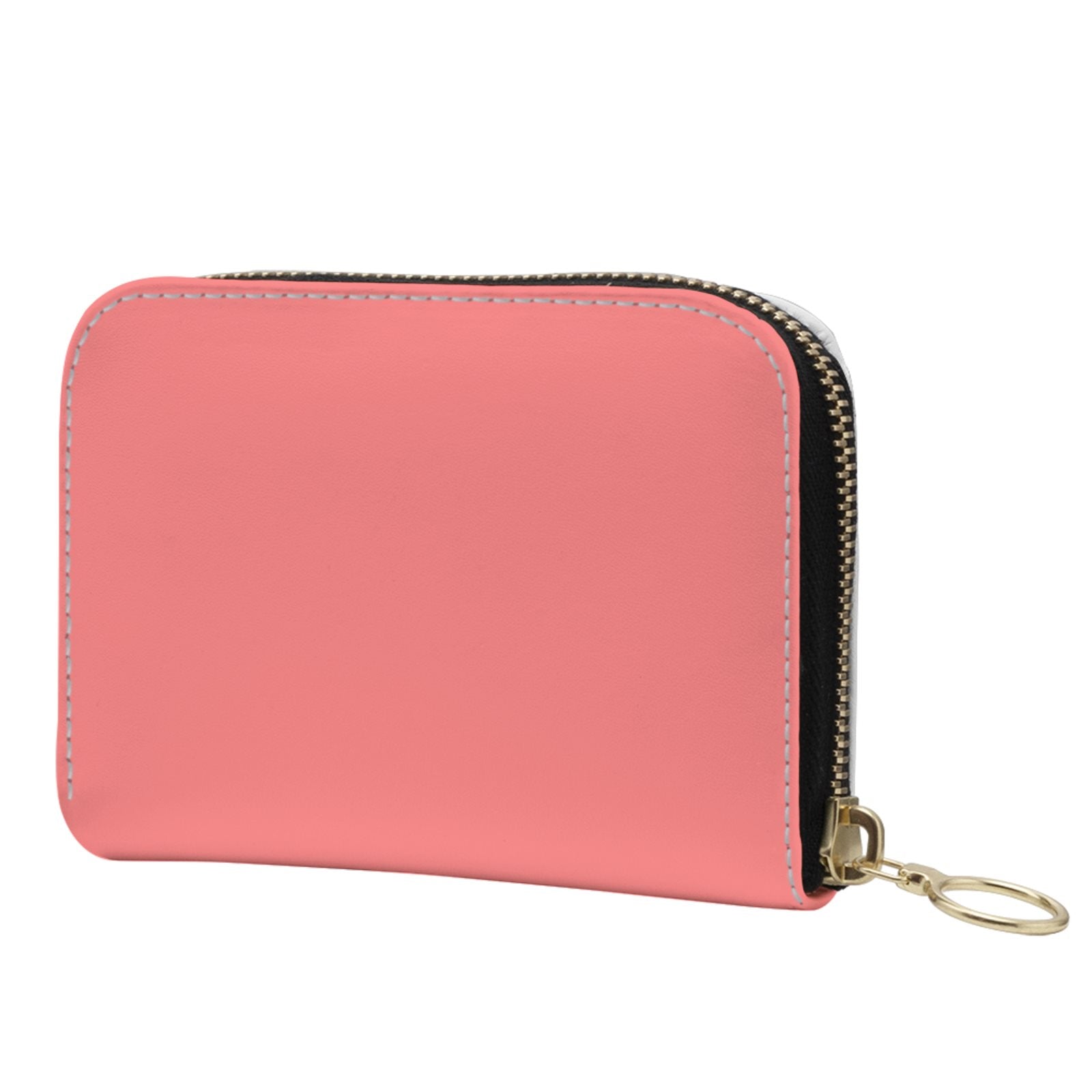 Small Leather Zip Wallet in Flamingo