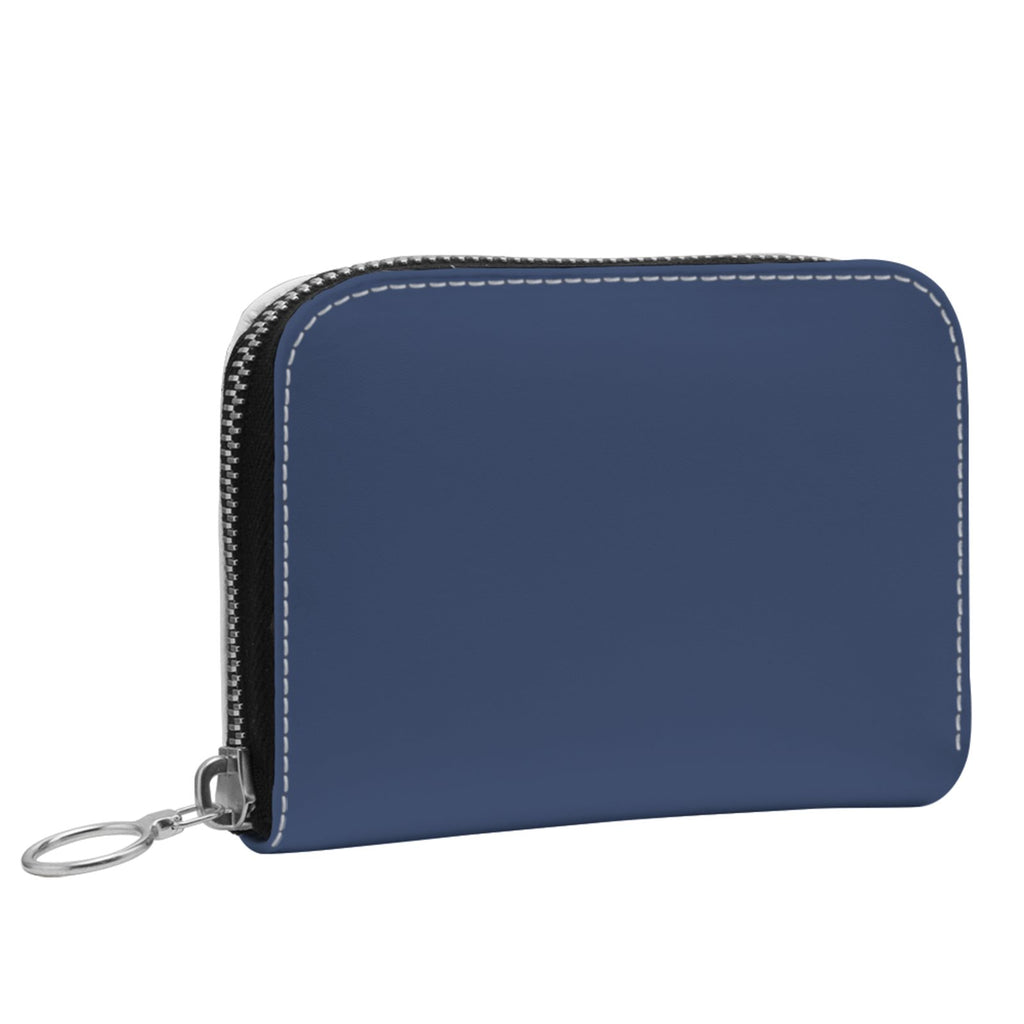 Small Leather Zip Wallet in Harbor