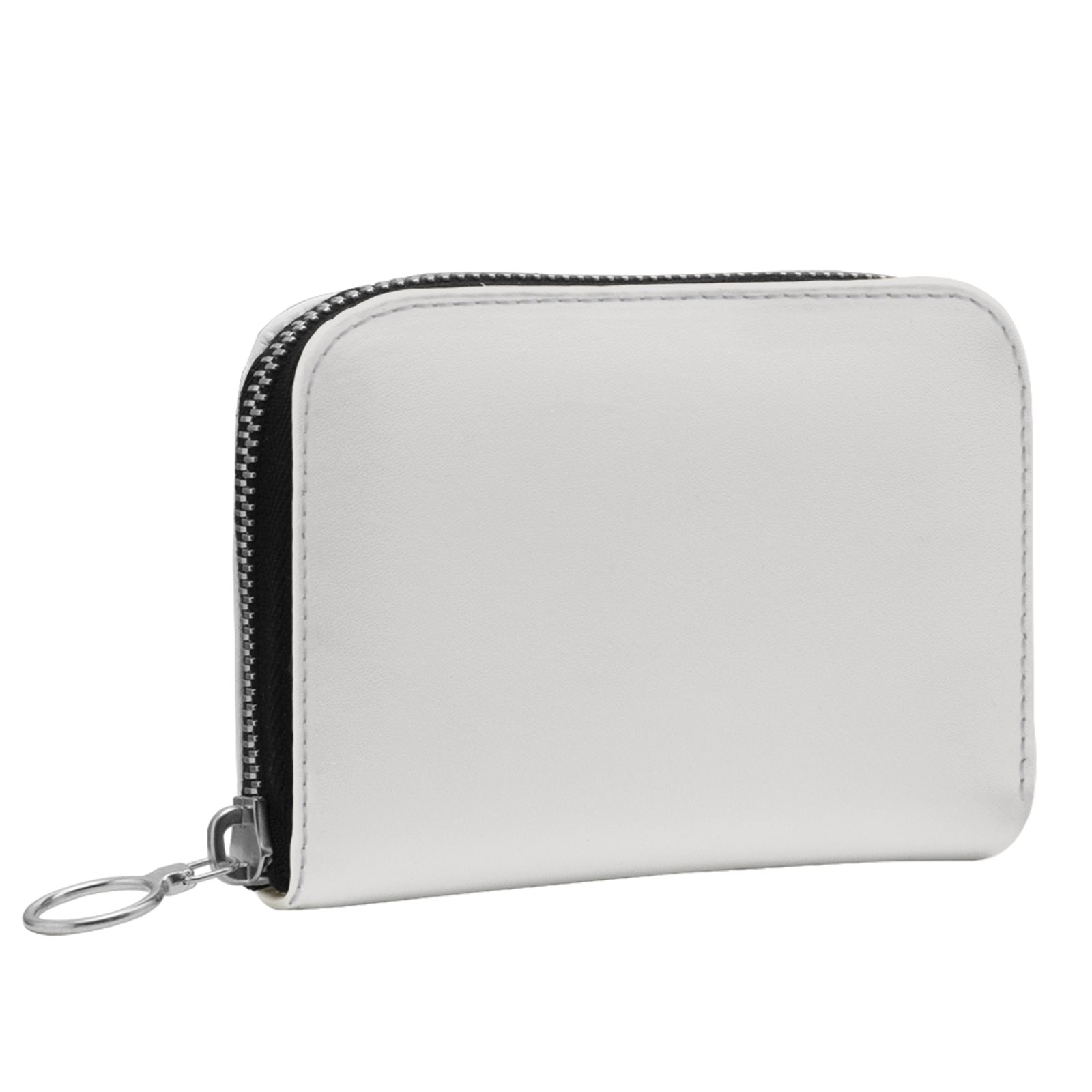 Small Leather Zip Wallet in Oat