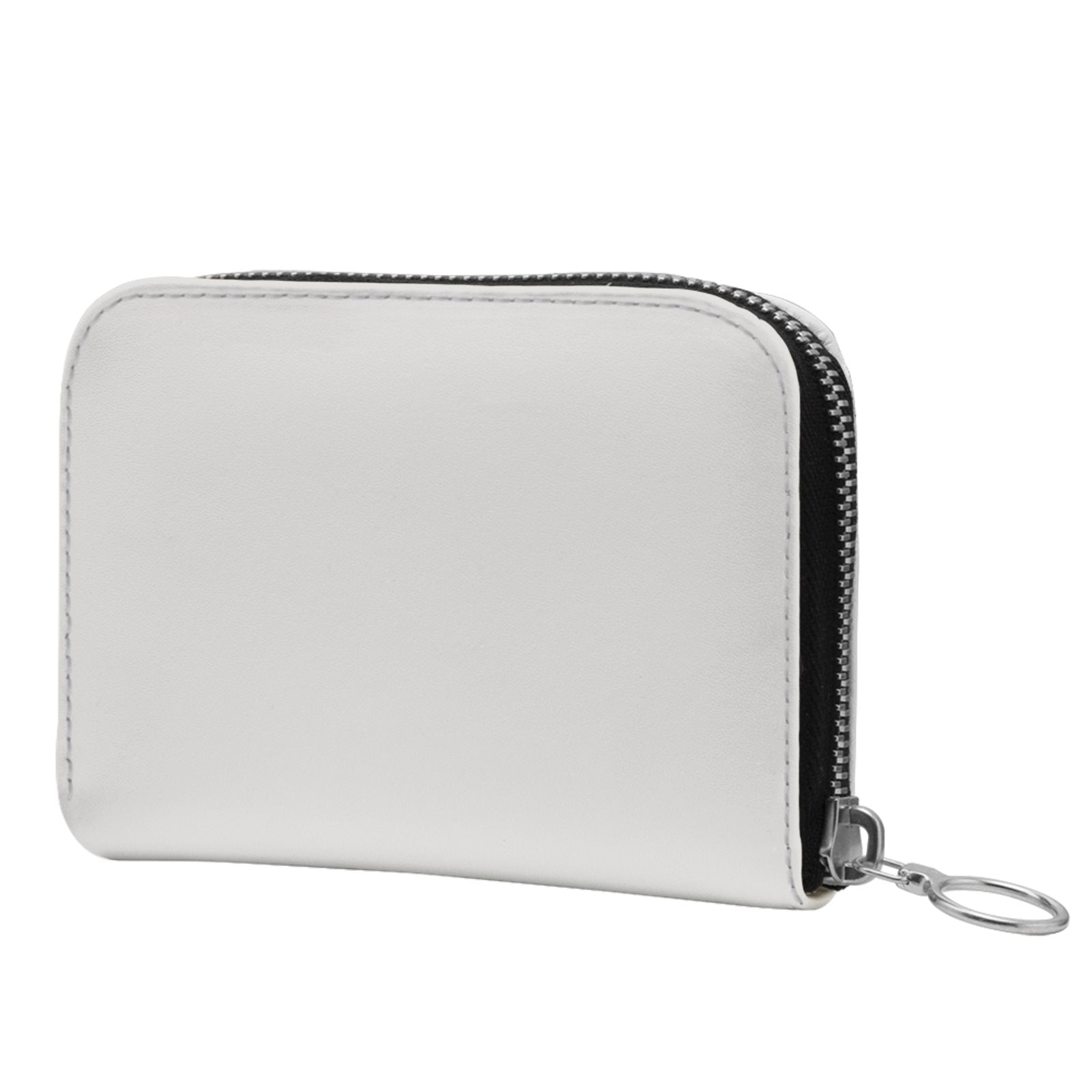 Small Leather Zip Wallet in Oat